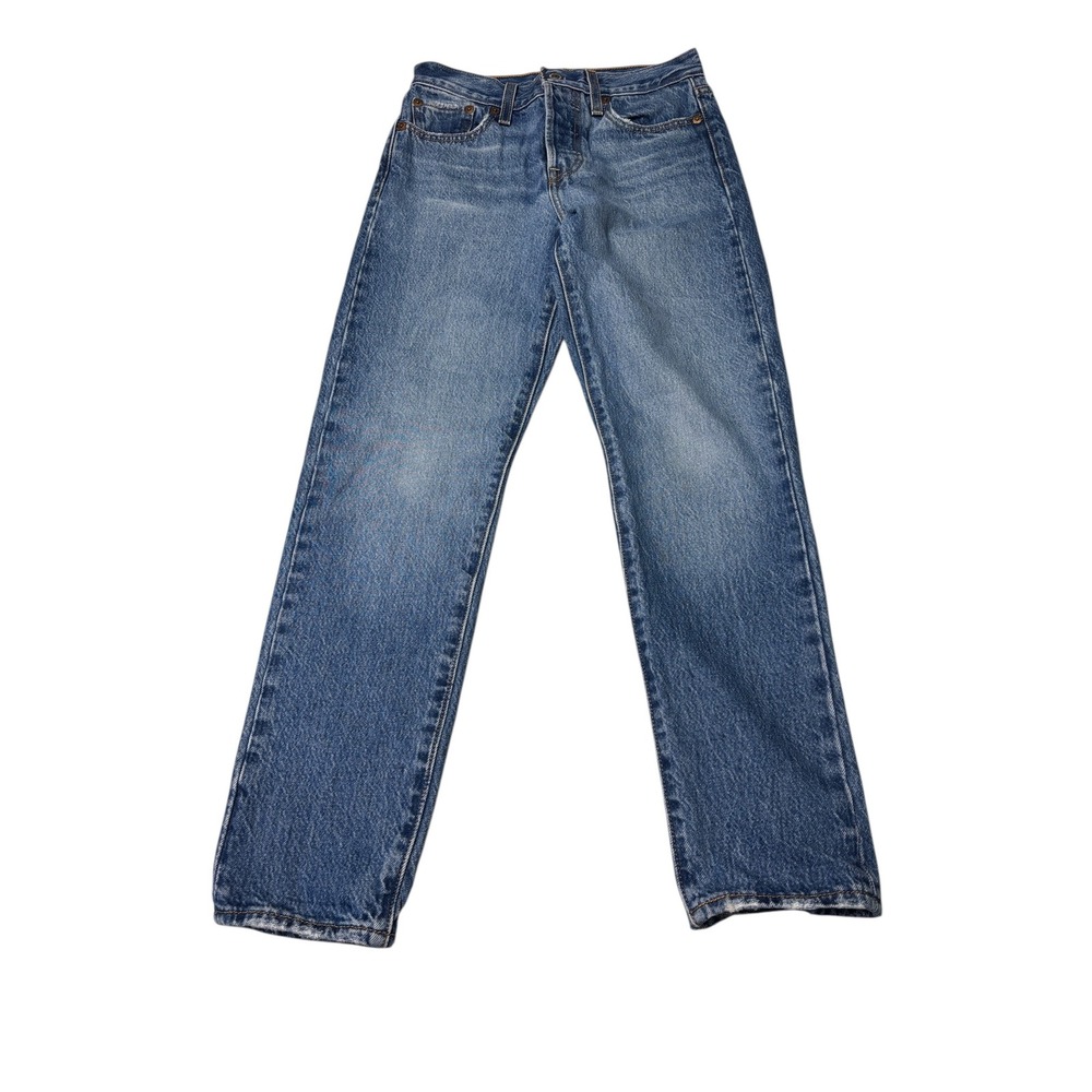 Levis Premium Big‎ E Wedgie Straight Jeans Blue High Rise Button Fly W25XL27